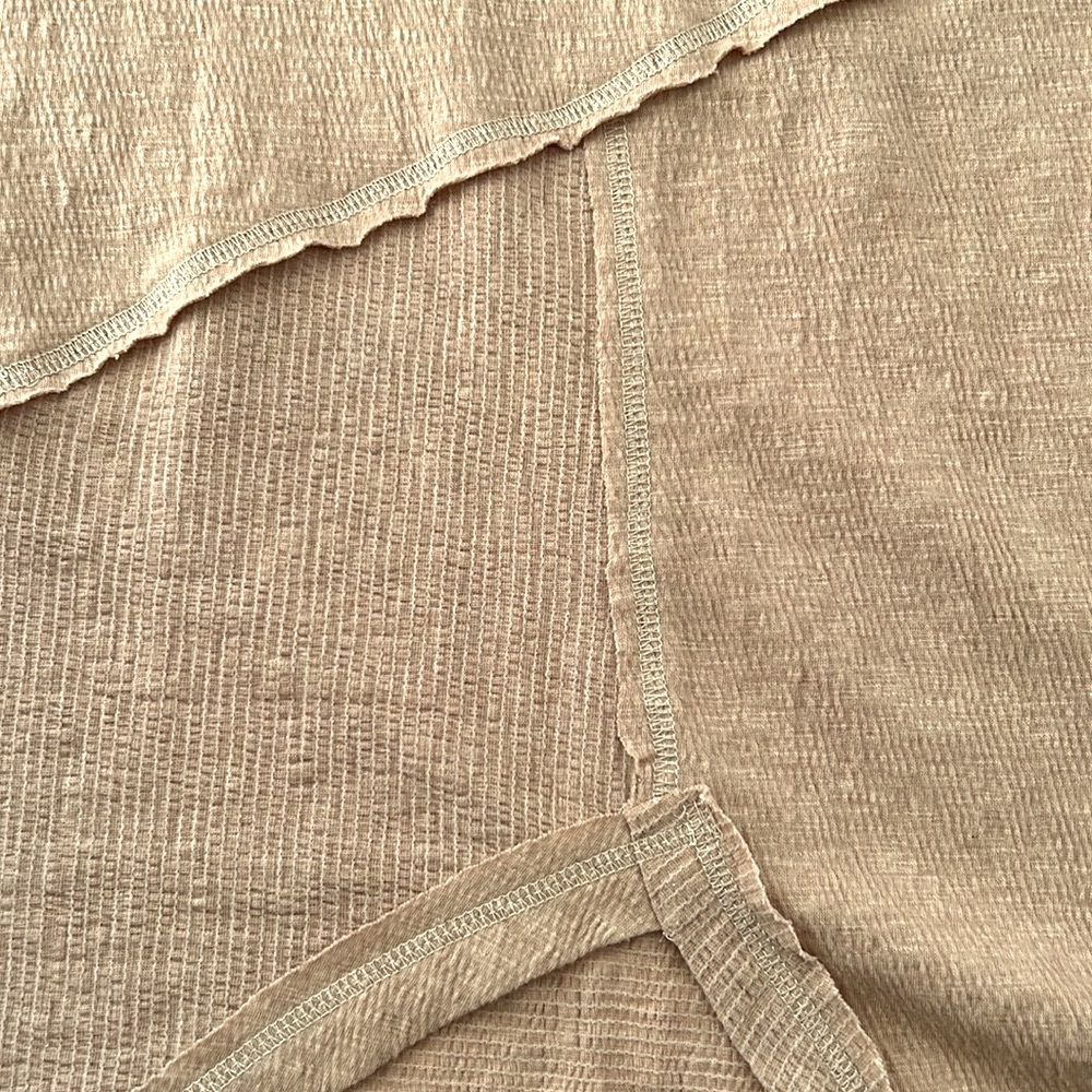 MARIA RERIO Ladies top blouse handkerchief hem lagenlook bougie beige size Small - Picture 13 of 16